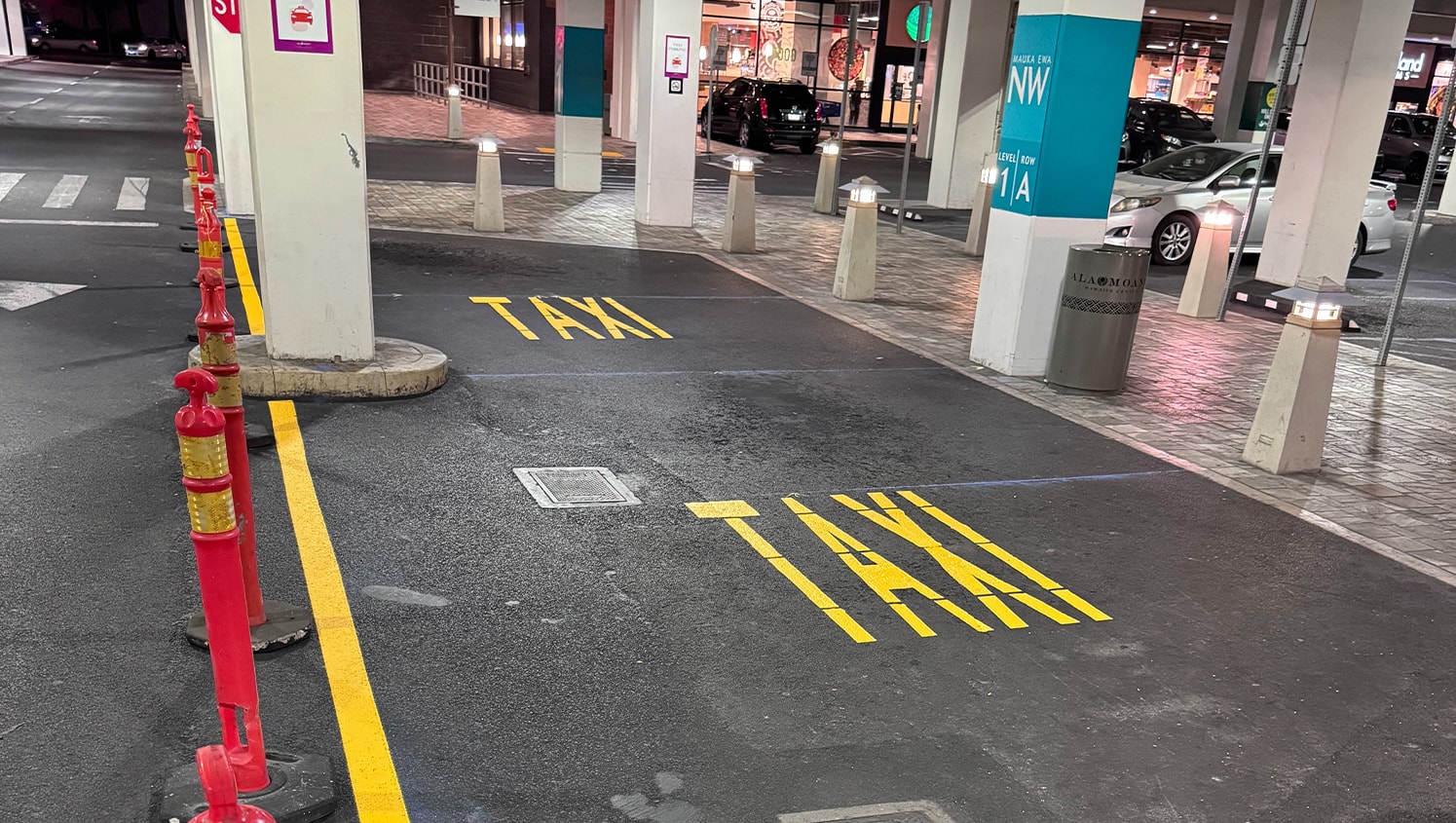 new taxi layout for Ala Moana Shopping Center parking lot