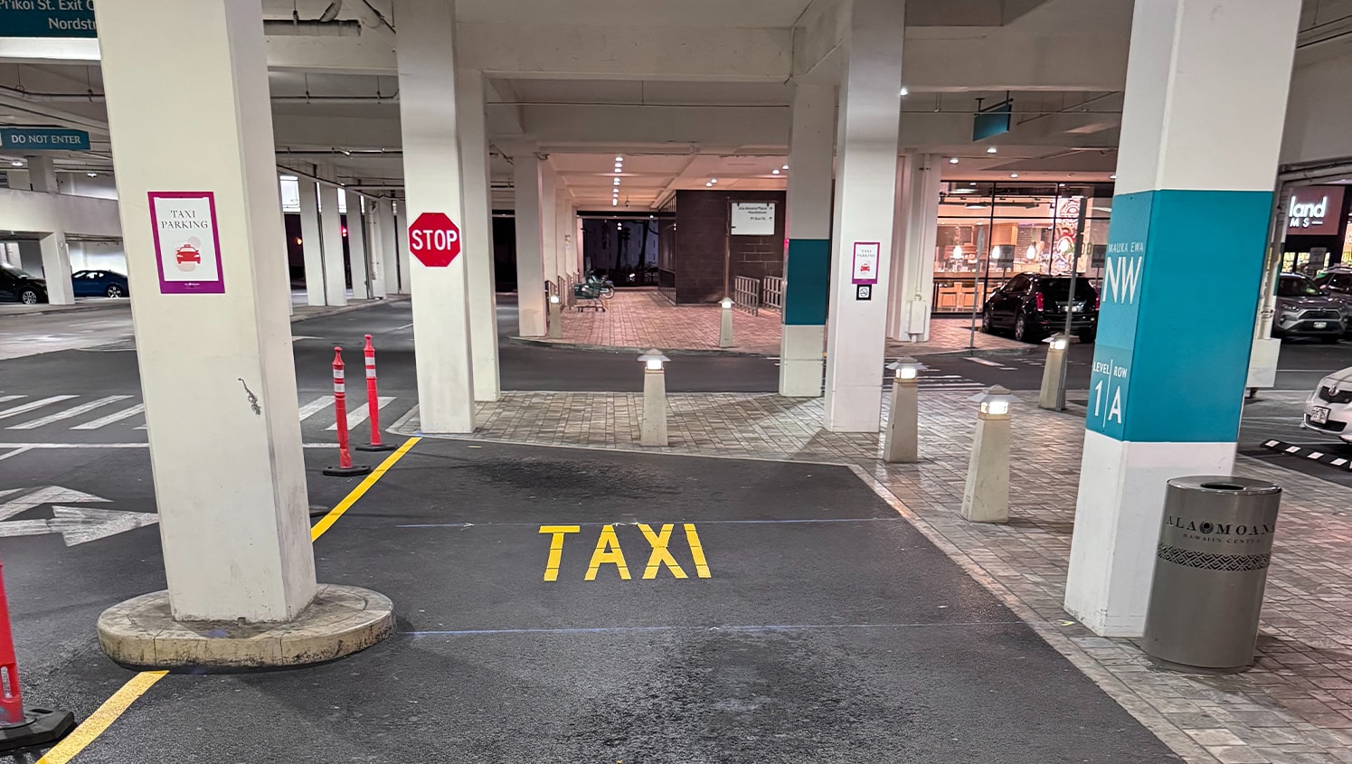 taxi painted on Ala Moana Shopping Center parking lot
