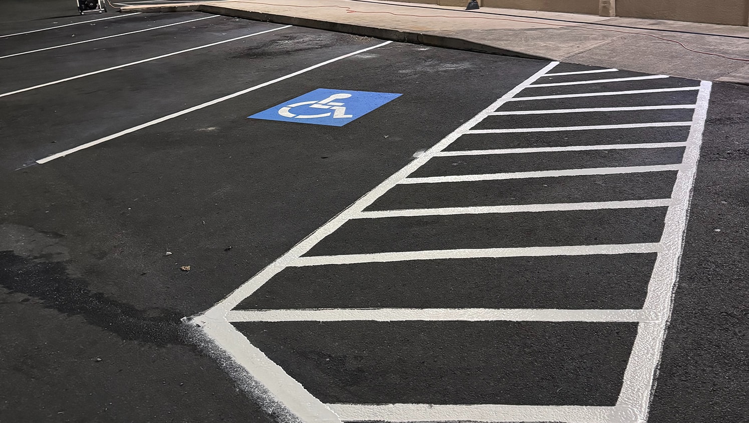 close-up of ada compliance parking spots